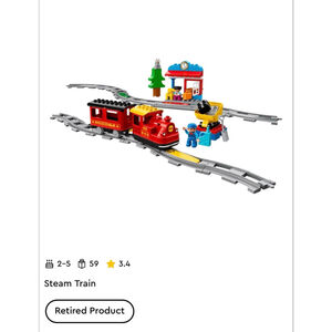 LEGO Duplo Steam Train Building Set RETIRED #10874 Lights & Sounds Tested/Works